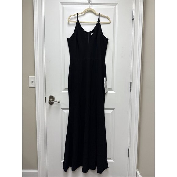Dress the Population Size XXL Black Iris Slit Crepe Maxi Gown Cocktail Dress NWT - Picture 5 of 14